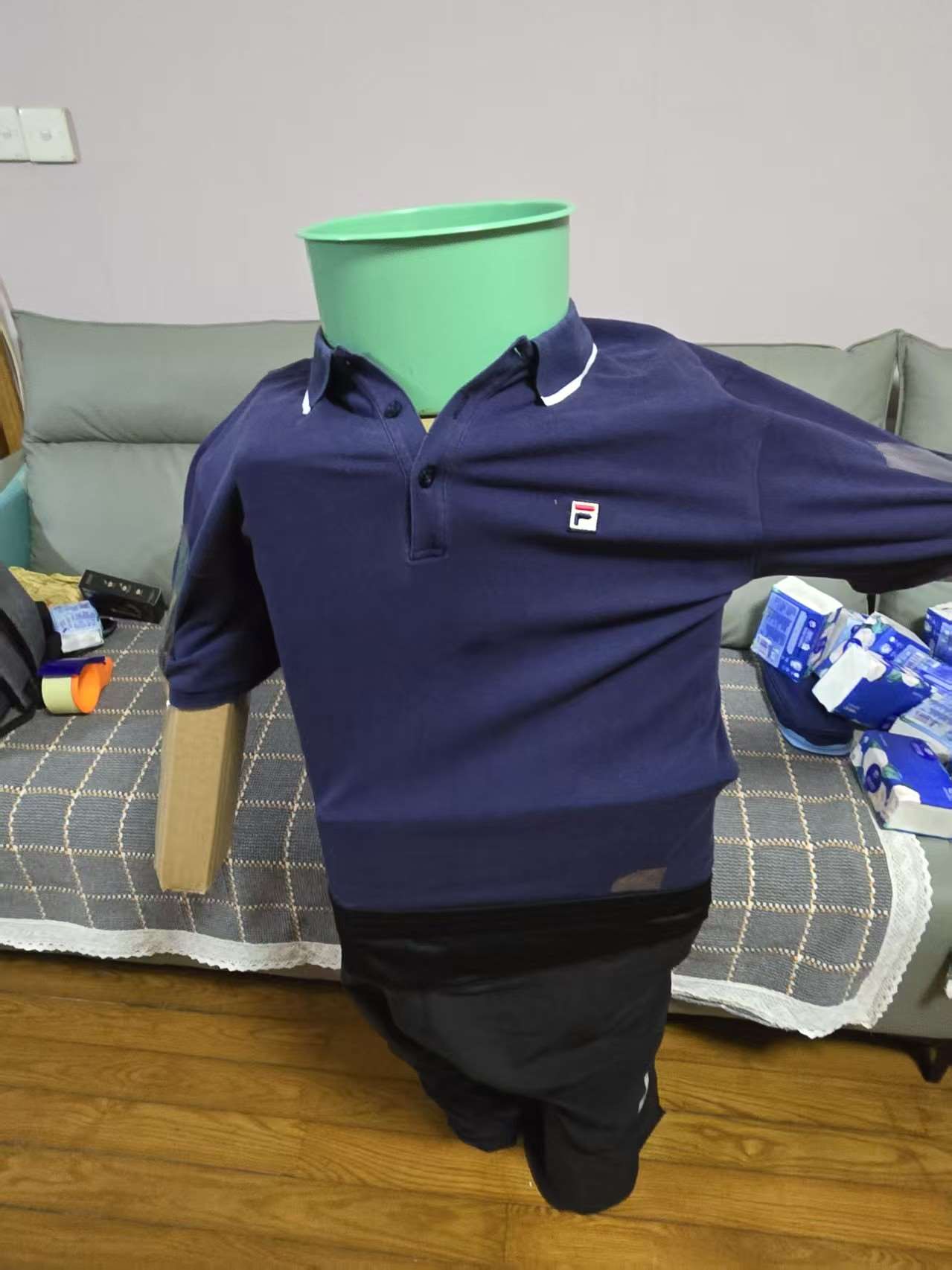 Figure 1: Test dummy setup for fall simulation experiments